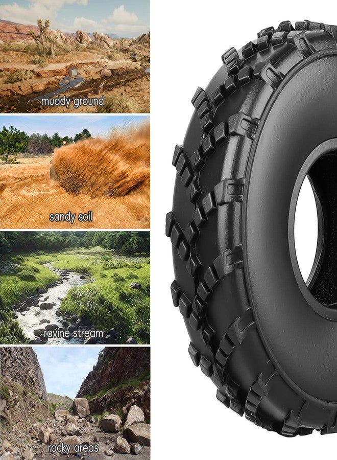 AllinRC 1.0 Tires Sticky - All Terrain Super S5 Soft with Foam Inserts 1/24 1/18 RC Crawler Mud Tires for Traxxas TRX4M Axial SCX24 Bronco Gladiator C10 JLU Deadbolt B17 FCX18 FCX24, 4PCS - Image 3